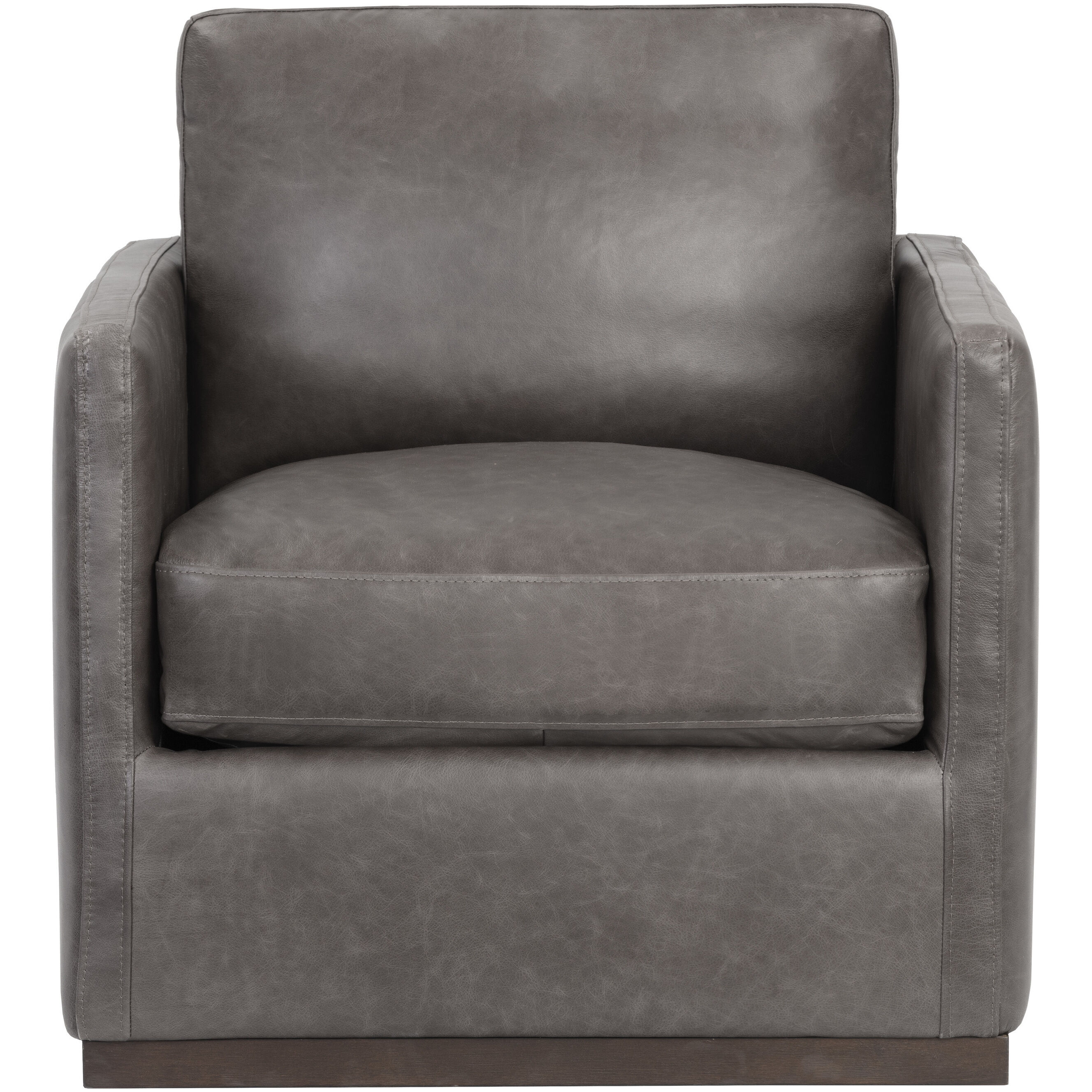 Portman Marseille Concrete Leather Swivel Lounge Chair, Swivel